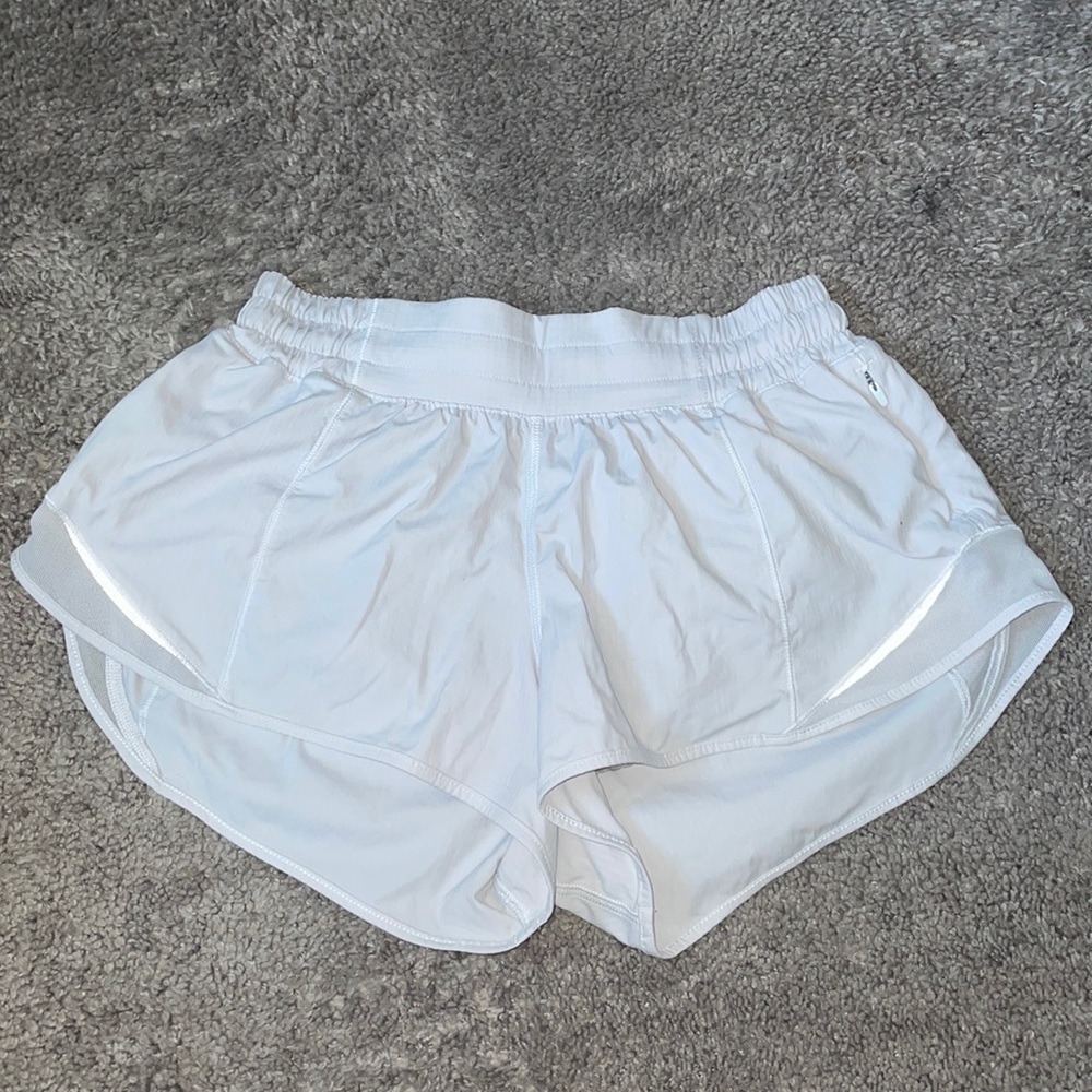 White low rise 2.5 inch lululemon hotty hot shorts. Size 4 (have shrunk)